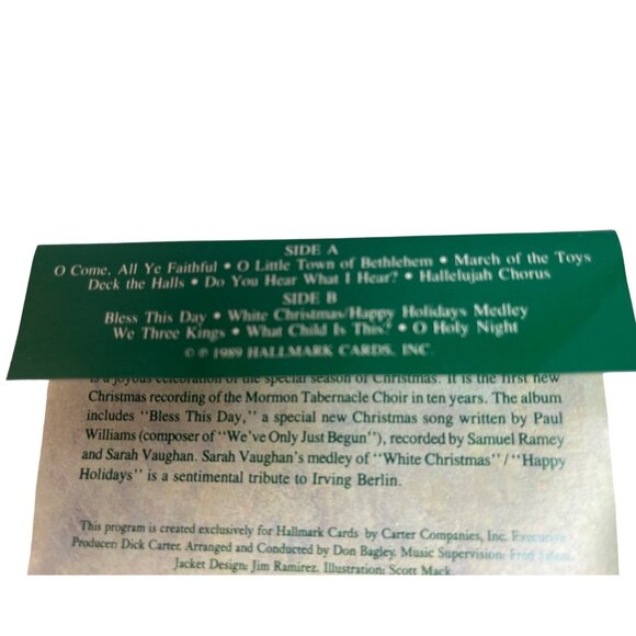 Hallmark Carols of Christmas Cassette 1989 Mormon Tabernacle Choir Vaughan A434 - Picture 5 of 7